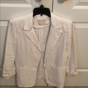 Michael Kors white linen oversized blazer